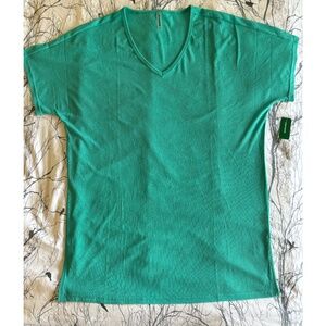 Simons Teal Sheer V-Neck Tunic NWT (Size M)